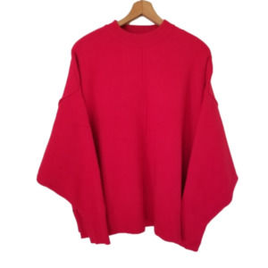 Zara Red Dolman Sleeve Cozy Pullover Oversized Sweater Size Small